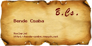 Bende Csaba névjegykártya