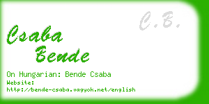 csaba bende business card